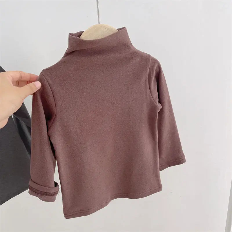 Cozy Fleece Turtleneck Tees – Warm Winter Tops for Kids