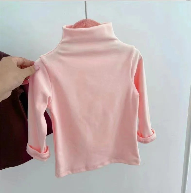 Cozy Fleece Turtleneck Tees – Warm Winter Tops for Kids