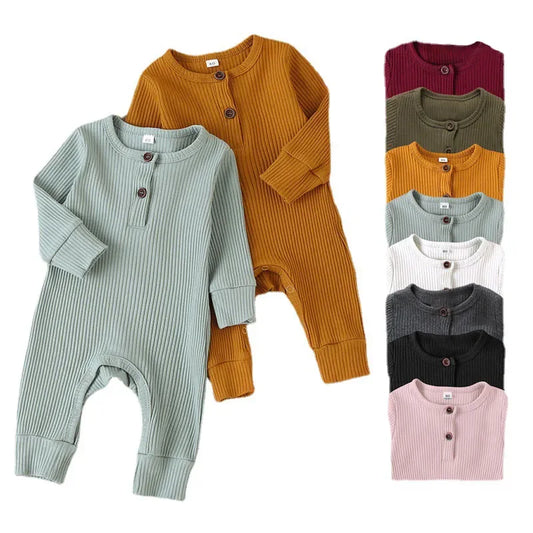 Autumn Cotton Baby Romper – Long Sleeve Jumpsuit Unisex