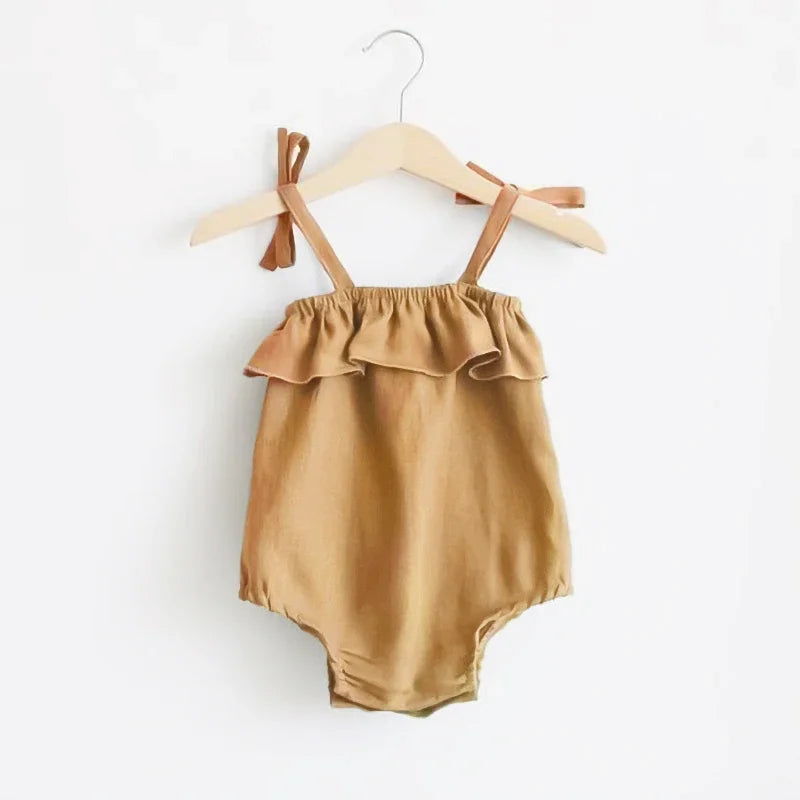 Adorable Summer Baby Romper – Cotton Ruffle Playsuit